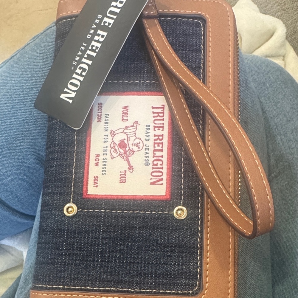 True Religion Brown and Blue  Wallet
